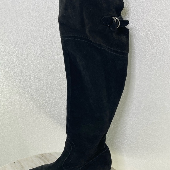 OMAI boots knee high suede buckle sz 11 or EU 41 Italian made heeled - Picture 7 of 14